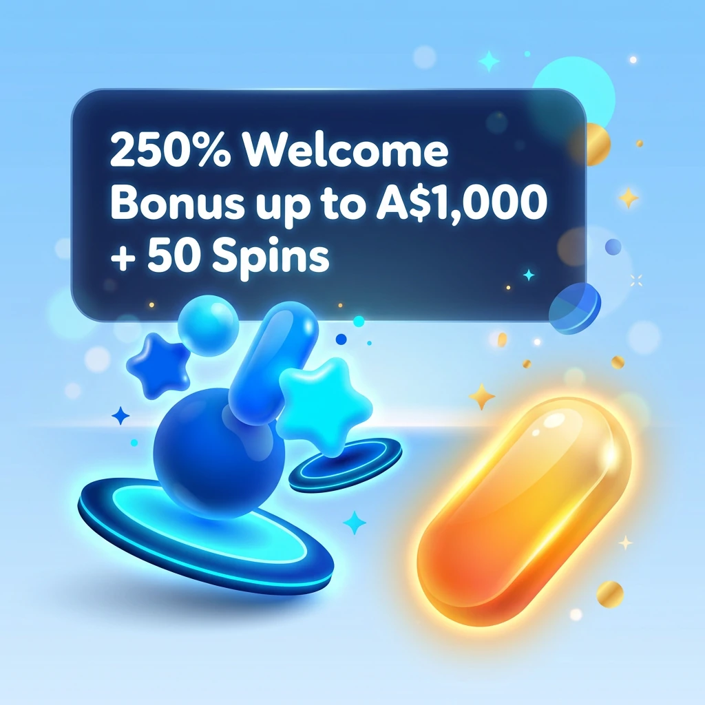 250% Welcome Bonus up to A$1,000 + 50 Spins